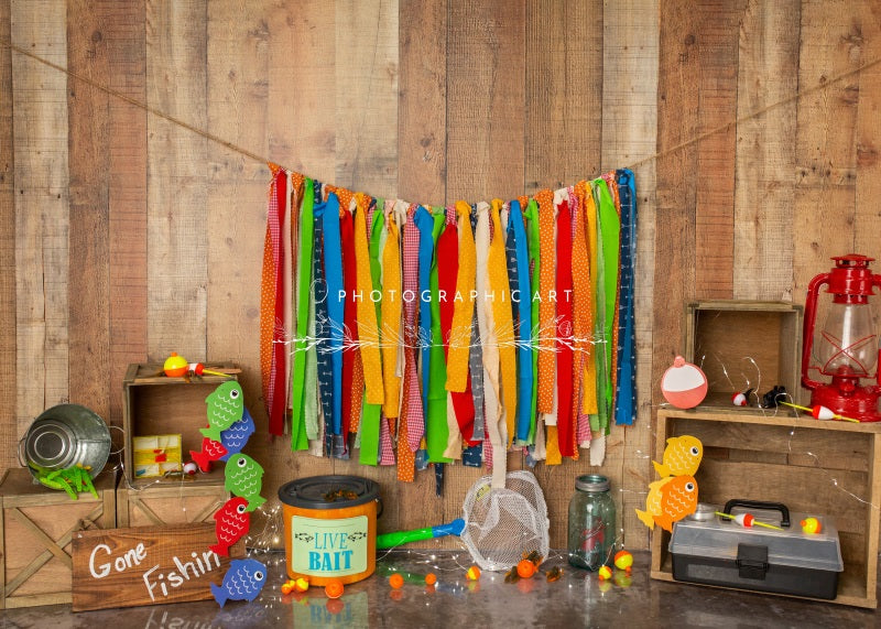 Kate Gone Fishing Backdrop for Photography Designed by Jenna Onyia - Kate Backdrop AU