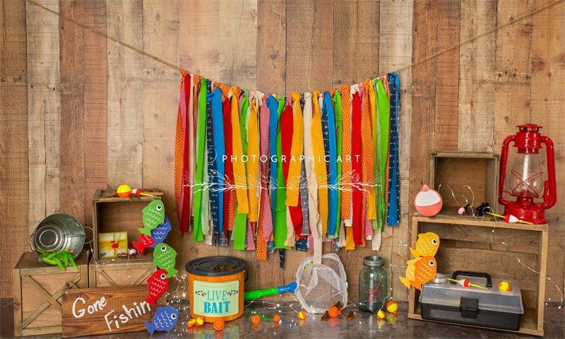 Kate Gone Fishing Backdrop for Photography Designed by Jenna Onyia - Kate Backdrop AU