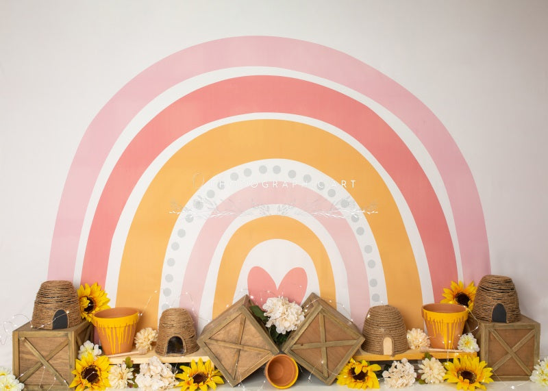 Kate Honey Rainbow Backdrop for Photography Designed by Jenna Onyia - Kate Backdrop AU
