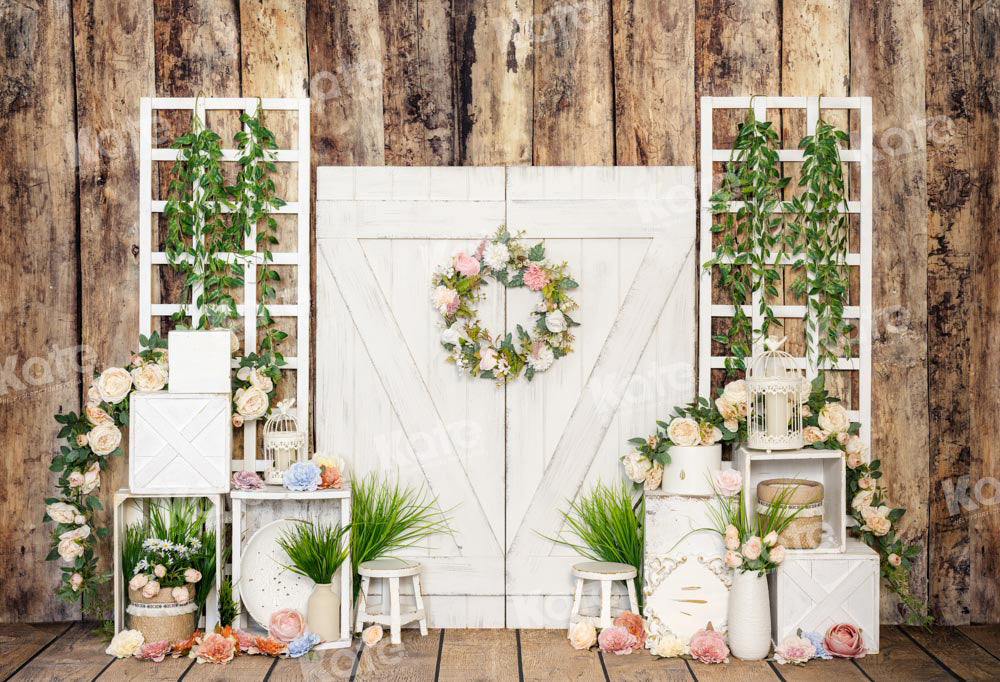 Kate Spring Easter Flower Barn Backdrop Designed by Emetselch - Kate Backdrop AU