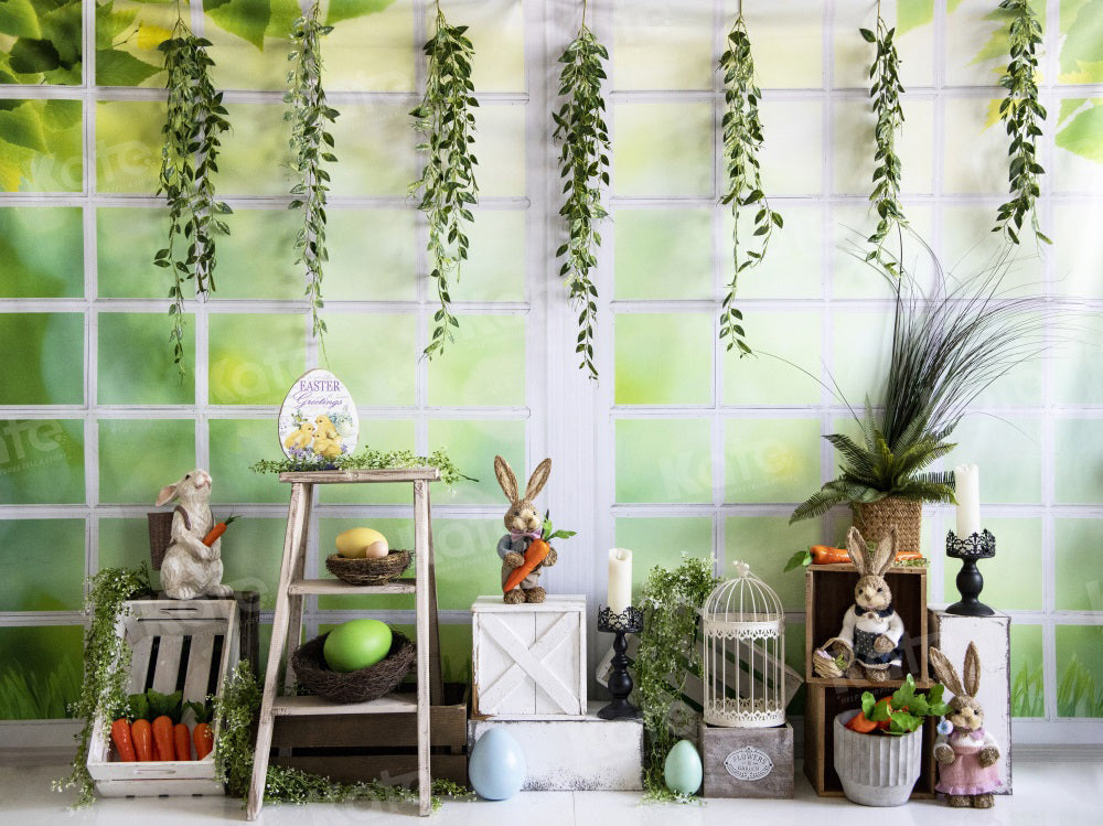 Kate Spring Easter Bunny Window Backdrop for Photography - Kate Backdrop AU