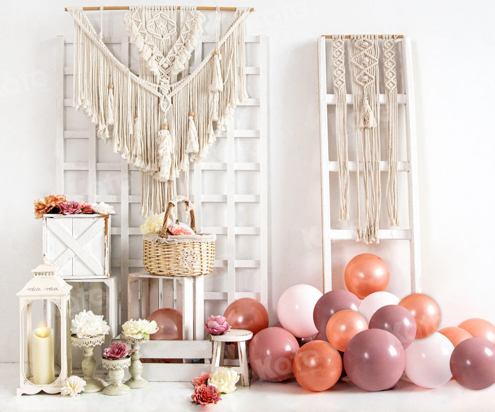 Kate Boho Floral Balloon Backdrop for Photography - Kate Backdrop AU