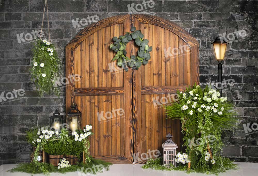 Kate Spring Grassland Backdrop Barn Door Designed by Emetselch - Kate Backdrop AU