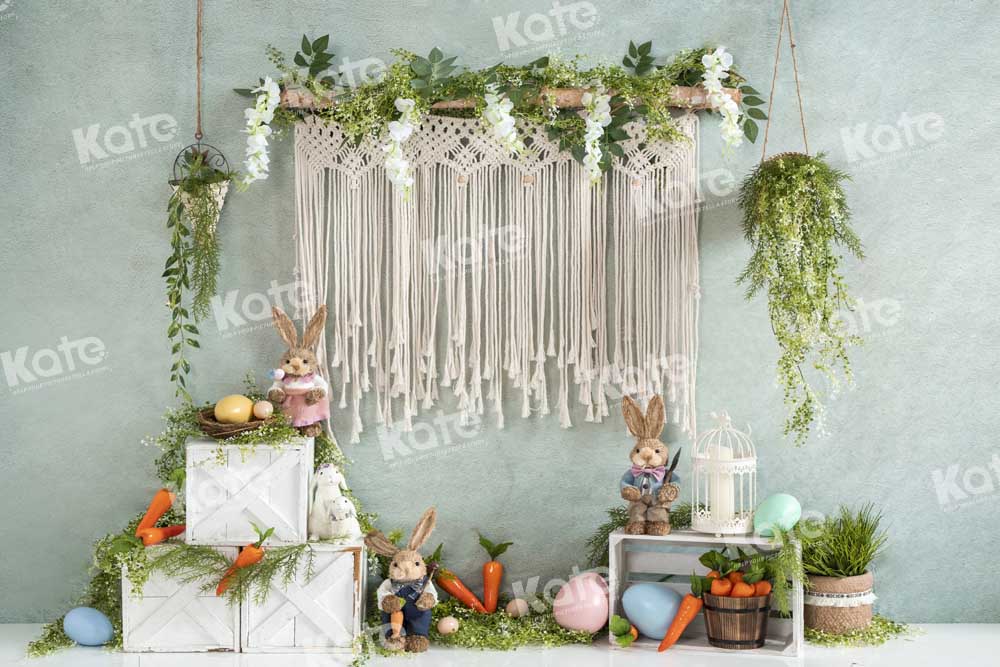Kate Boho Easter Bunny Lawn Backdrop Designed by Emetselch - Kate Backdrop AU