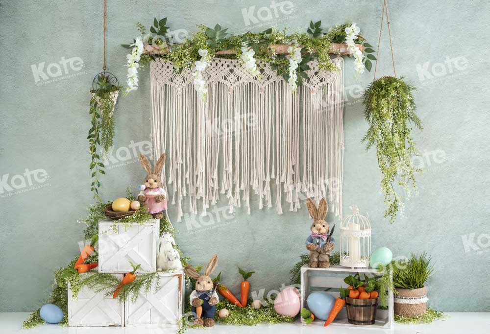 Kate Boho Easter Bunny Lawn Backdrop Designed by Emetselch