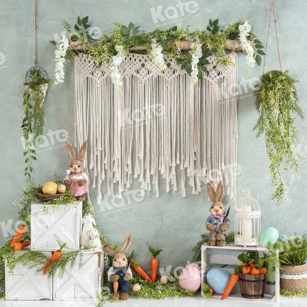 Kate Boho Easter Bunny Lawn Backdrop Designed by Emetselch