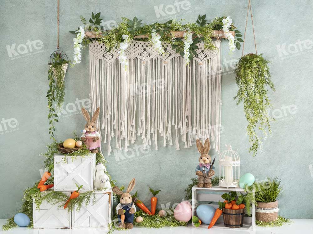 Kate Boho Easter Bunny Lawn Backdrop Designed by Emetselch