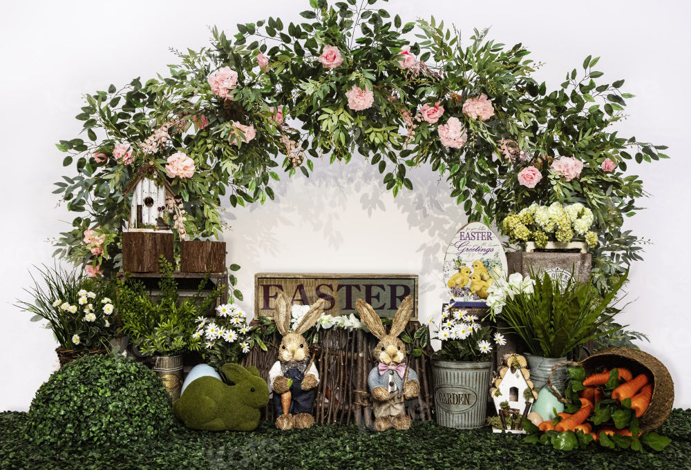 Kate Spring Easter Bunny Backdrop Green for Photography - Kate Backdrop AU
