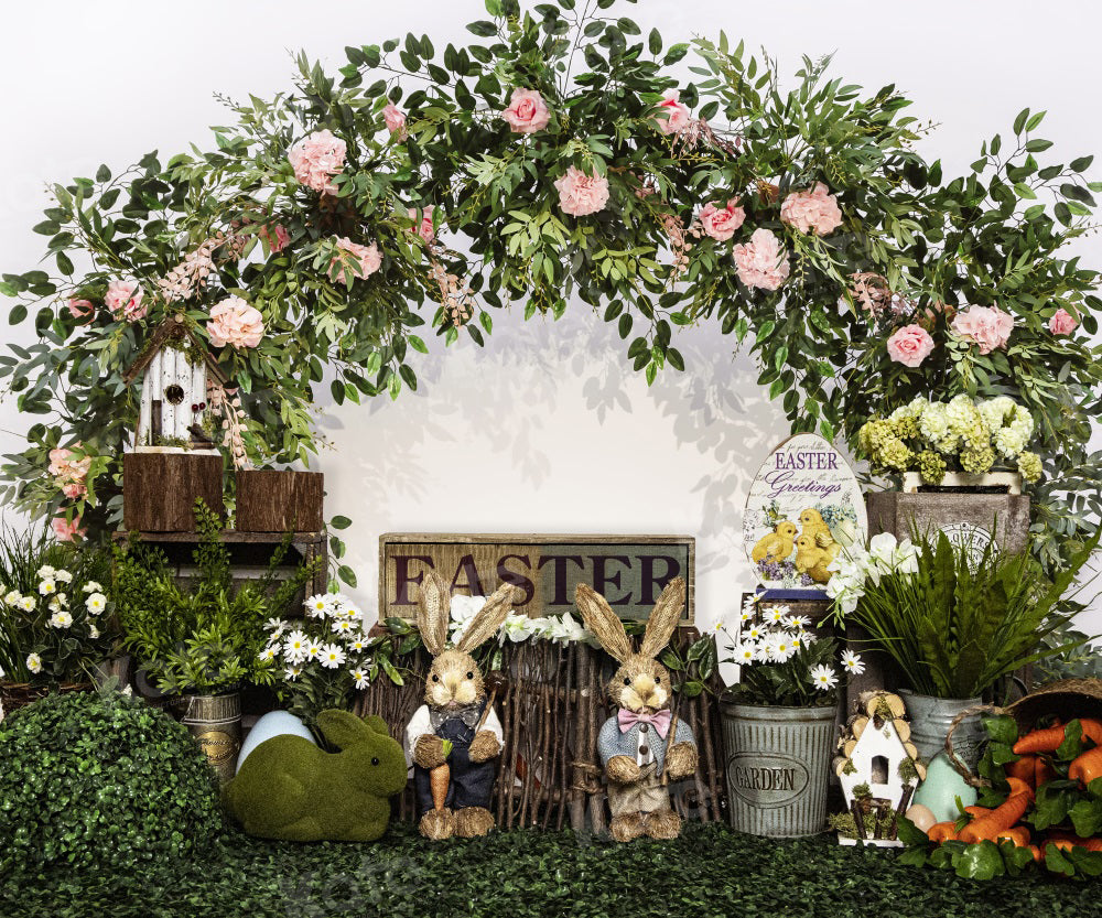 Kate Spring Easter Bunny Backdrop Green for Photography - Kate Backdrop AU
