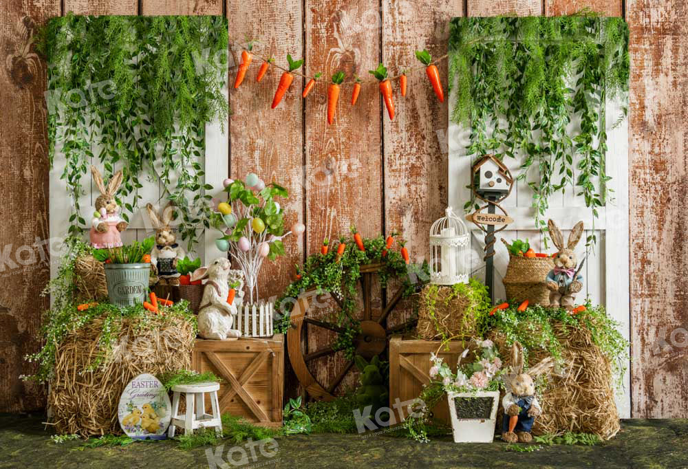 Kate Easter Bunny Backdrop Spring Wood Designed by Emetselch