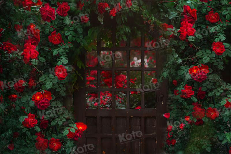 Kate Valentine's Day Backdrop Red Rose Mystery Garden for Photography