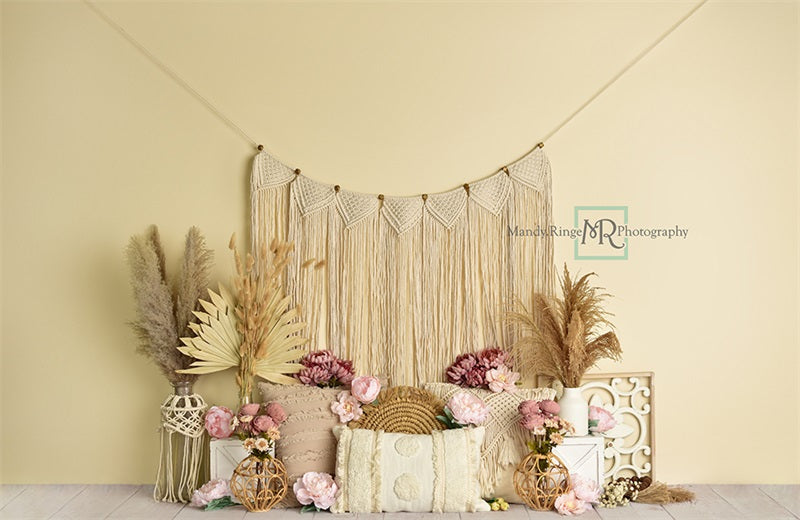 Kate Floral Boho Macrame Backdrop Designed by Mandy Ringe Photography - Kate Backdrop AU