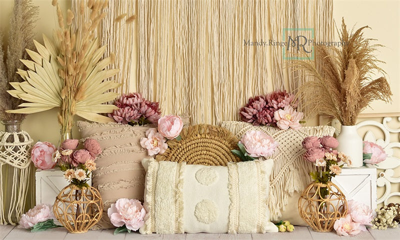 Kate Floral Boho Macrame Backdrop Designed by Mandy Ringe Photography - Kate Backdrop AU