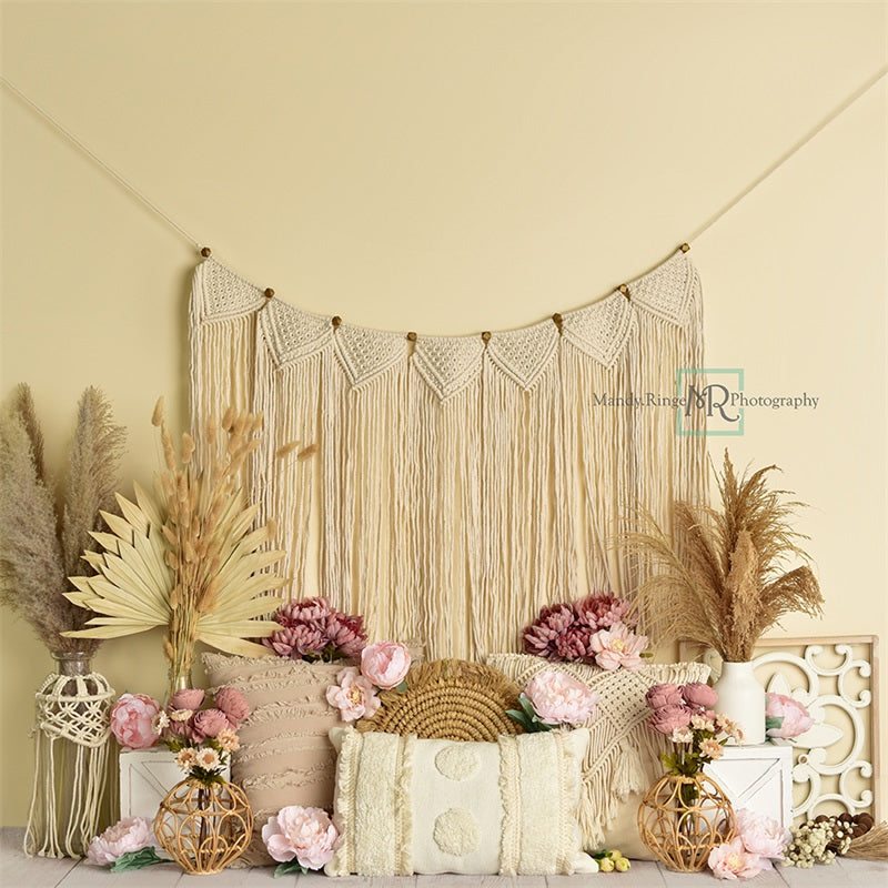 Kate Floral Boho Macrame Backdrop Designed by Mandy Ringe Photography - Kate Backdrop AU