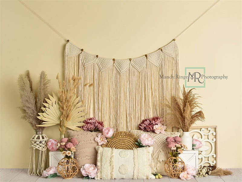 Kate Floral Boho Macrame Backdrop Designed by Mandy Ringe Photography - Kate Backdrop AU