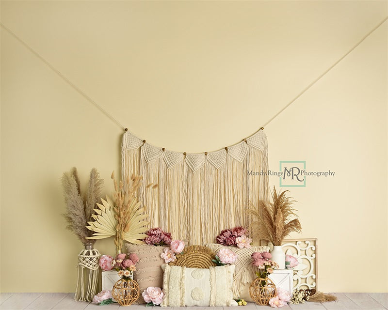 Kate Floral Boho Macrame Backdrop Designed by Mandy Ringe Photography - Kate Backdrop AU