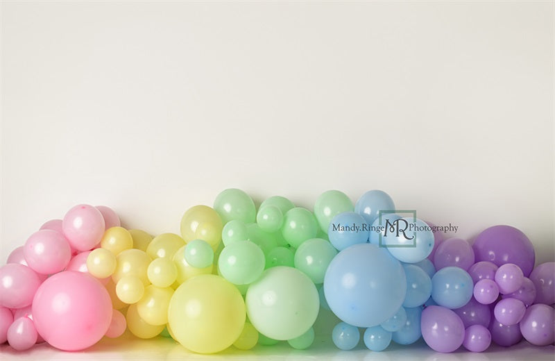 Kate Pastel Rainbow Floor Balloon Backdrop Designed by Mandy Ringe Photography - Kate Backdrop AU