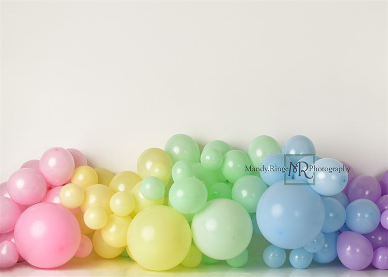 Kate Pastel Rainbow Floor Balloon Backdrop Designed by Mandy Ringe Photography - Kate Backdrop AU