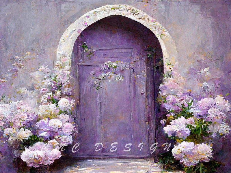 Kate Lavender Floral Door Backdrop Designed by Candice Compton