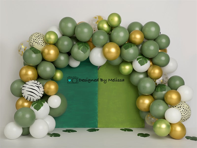 Kate Jungle Greens Backdrop Balloon Designed by Melissa King - Kate Backdrop AU