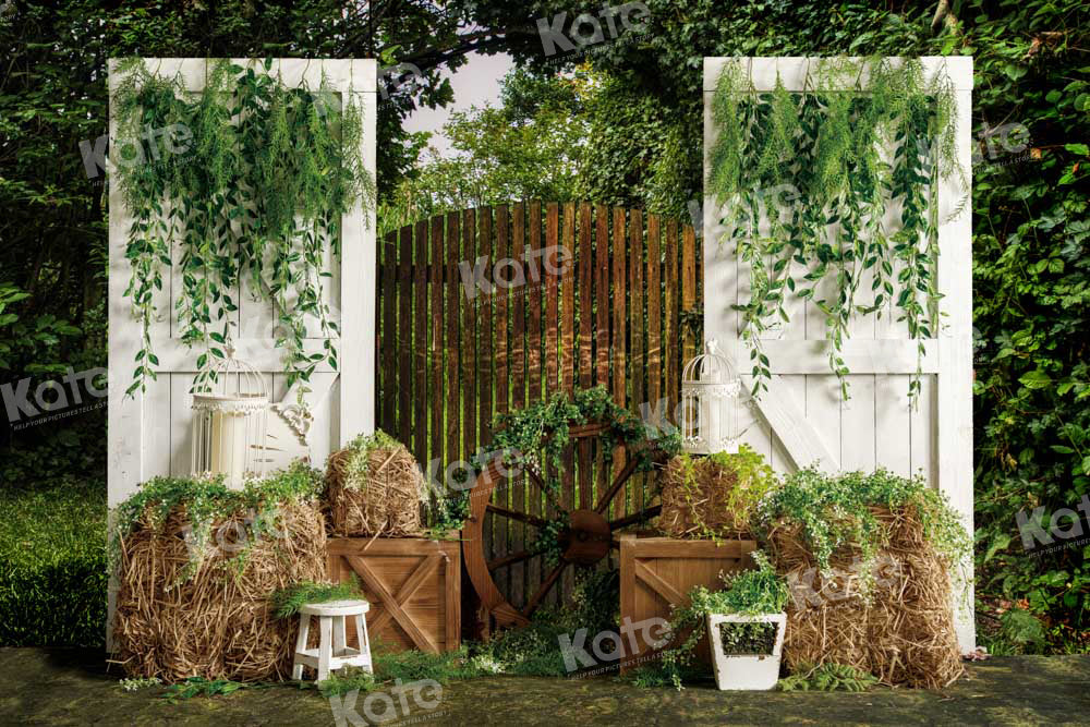 Kate Spring Green Backdrop Haystack Door Designed by Emetselch