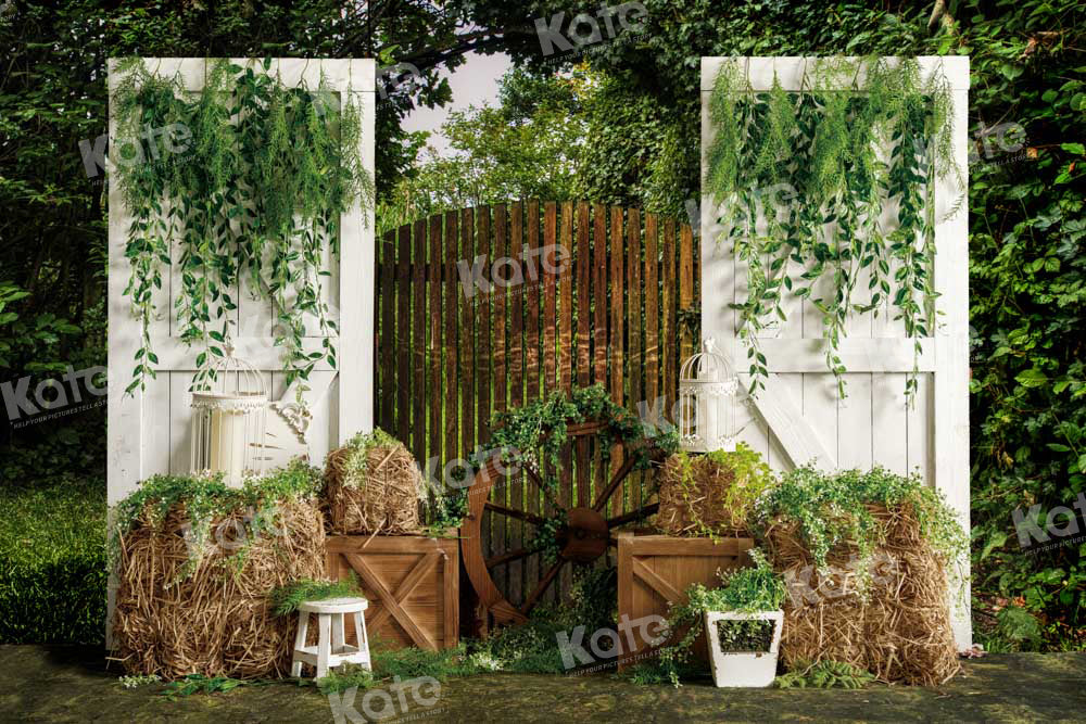 Kate Spring Green Backdrop Haystack Door Designed by Emetselch - Kate Backdrop AU
