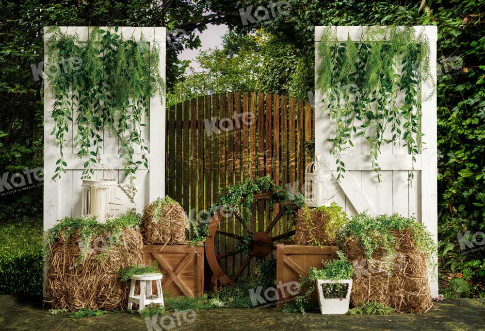 Kate Spring Green Backdrop Haystack Door Designed by Emetselch - Kate Backdrop AU