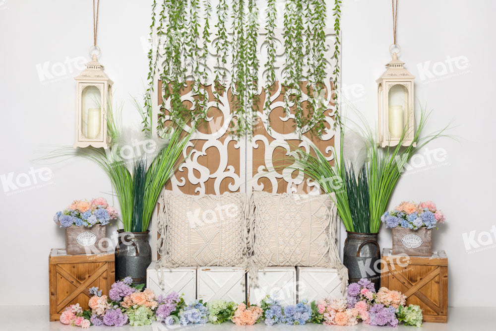 Kate Spring Flowers Backdrop Pillow Designed by Emetselch