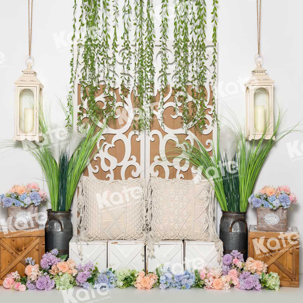Kate Spring Flowers Backdrop Pillow Designed by Emetselch