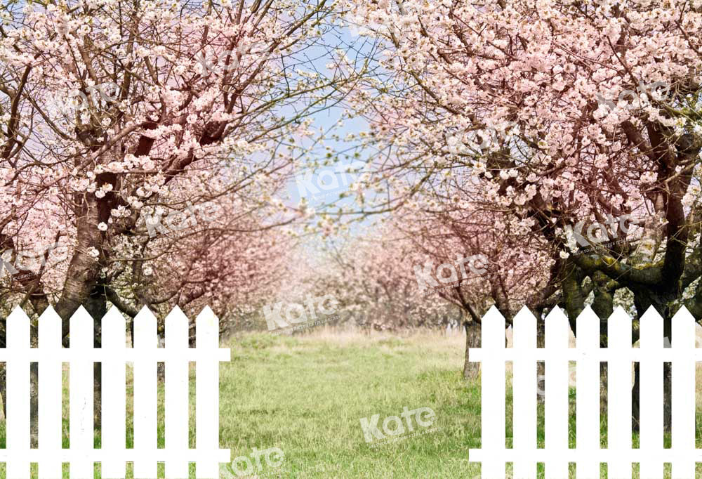 Kate Spring Flower Tree Backdrop Fence Designed by Chain Photography
