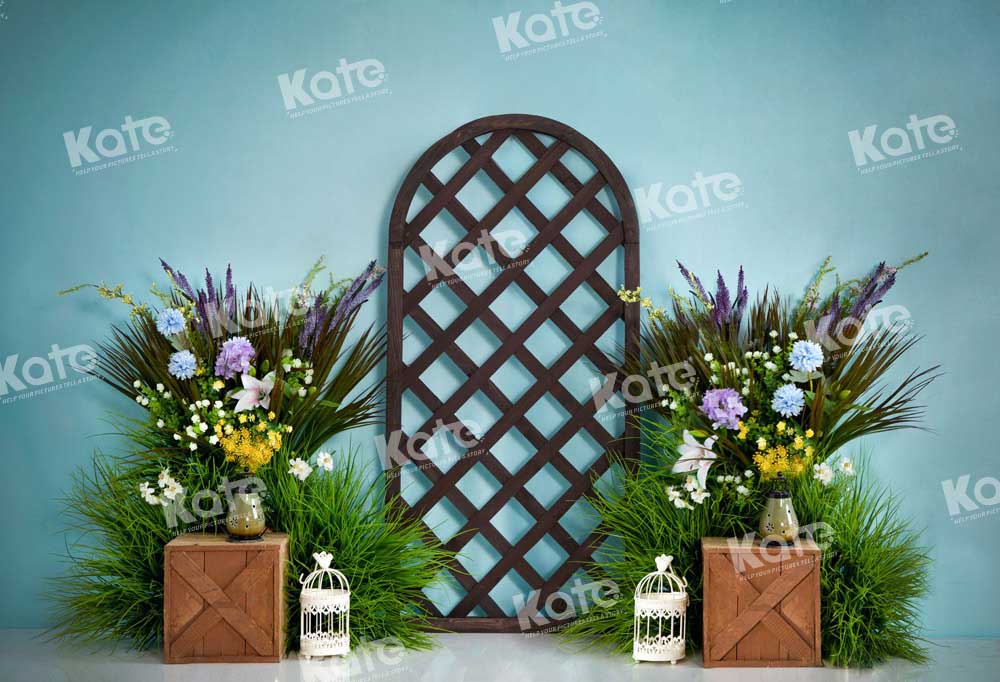 Kate Spring Backdrop Green Wall Flowers Plants Designed by Emetselch - Kate Backdrop AU
