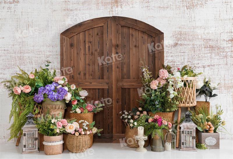 Kate Spring Barn Door Backdrop Flower for Photography