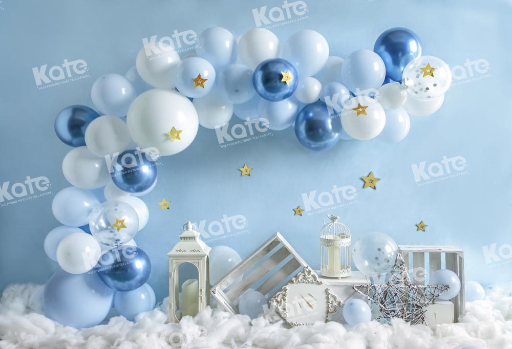 Kate Blue Balloon Cake Samsh Backdrop Designed by Emetselch - Kate Backdrop AU