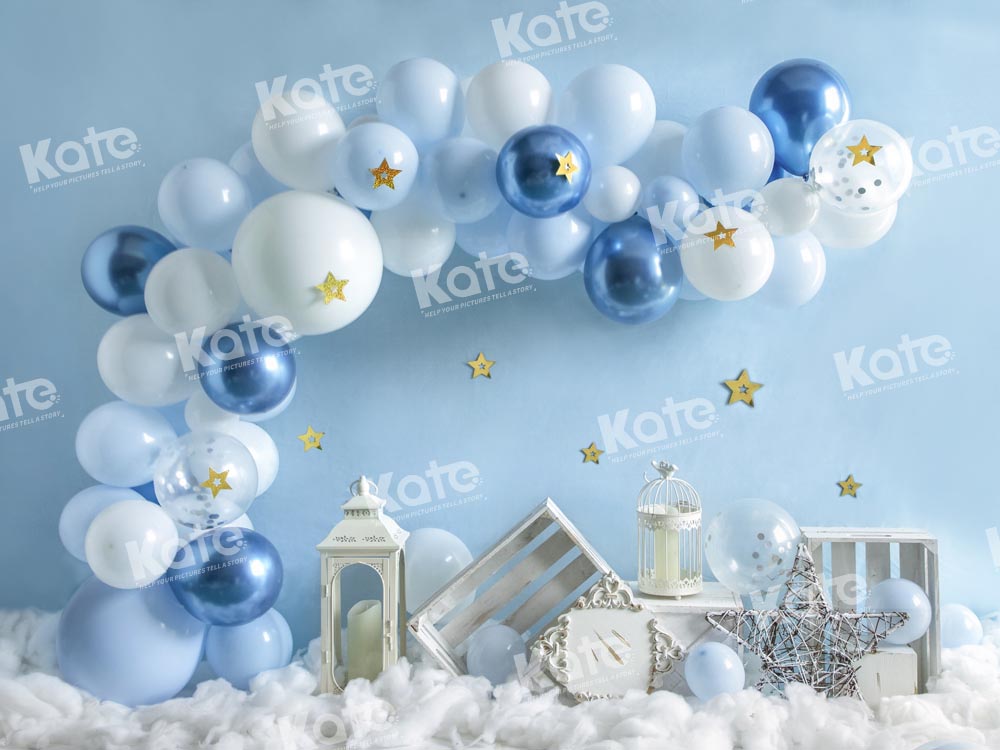 Kate Blue Balloon Cake Samsh Backdrop Designed by Emetselch - Kate Backdrop AU