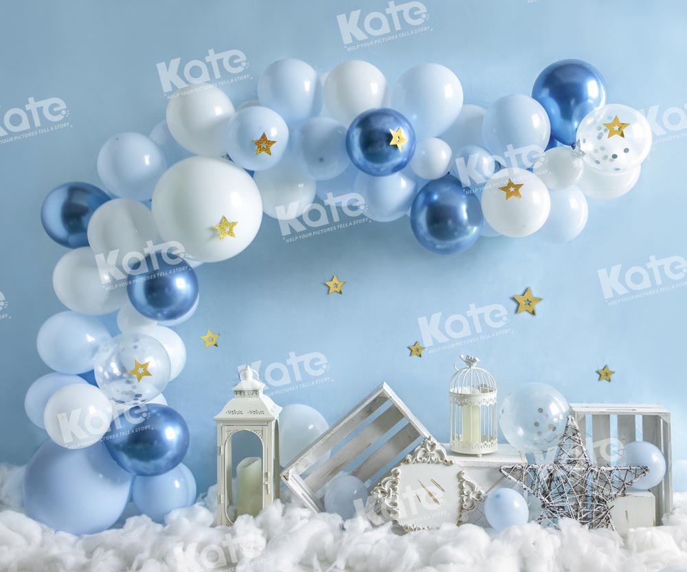 Kate Blue Balloon Cake Samsh Backdrop Designed by Emetselch - Kate Backdrop AU