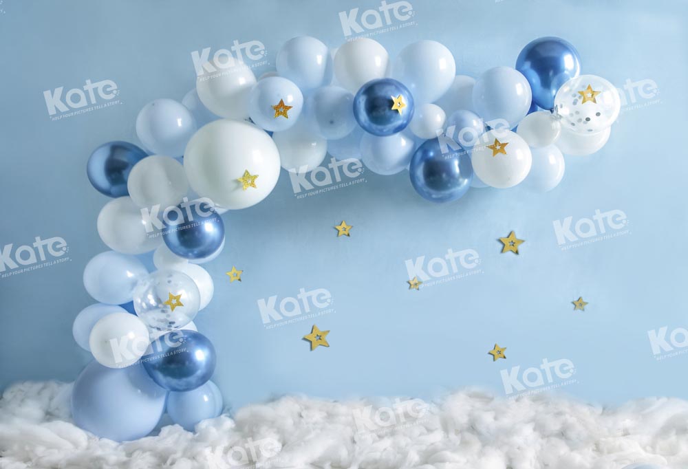 Kate Blue Balloon Party Backdrop Designed by Emetselch