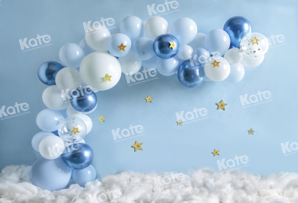 Kate Blue Balloon Party Backdrop Designed by Emetselch - Kate Backdrop AU