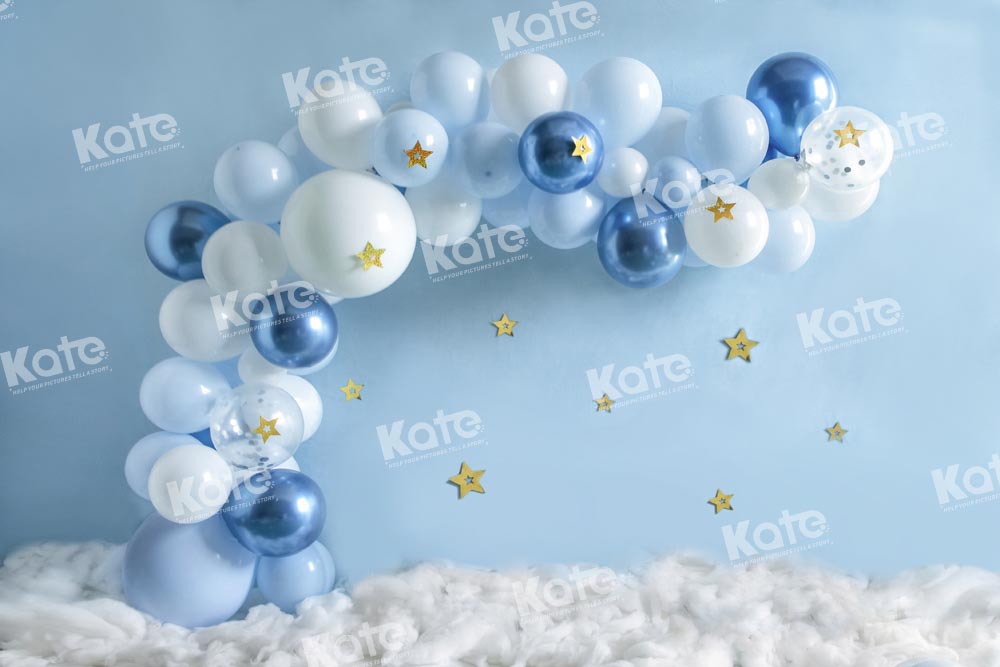 Kate Blue Balloon Party Backdrop Designed by Emetselch - Kate Backdrop AU