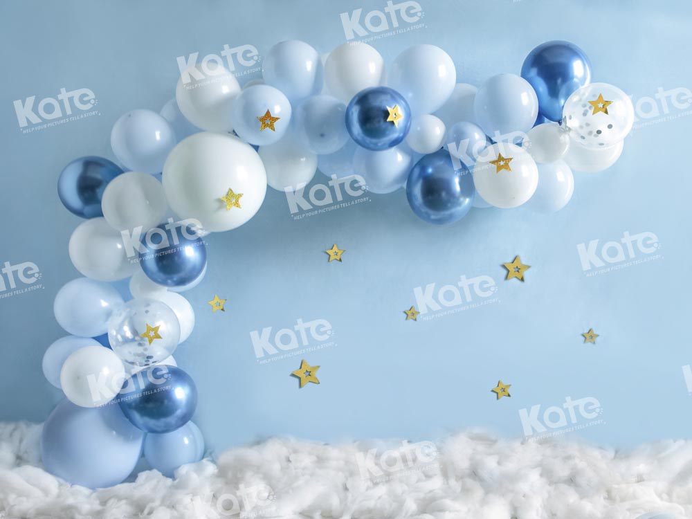 Kate Blue Balloon Party Backdrop Designed by Emetselch - Kate Backdrop AU