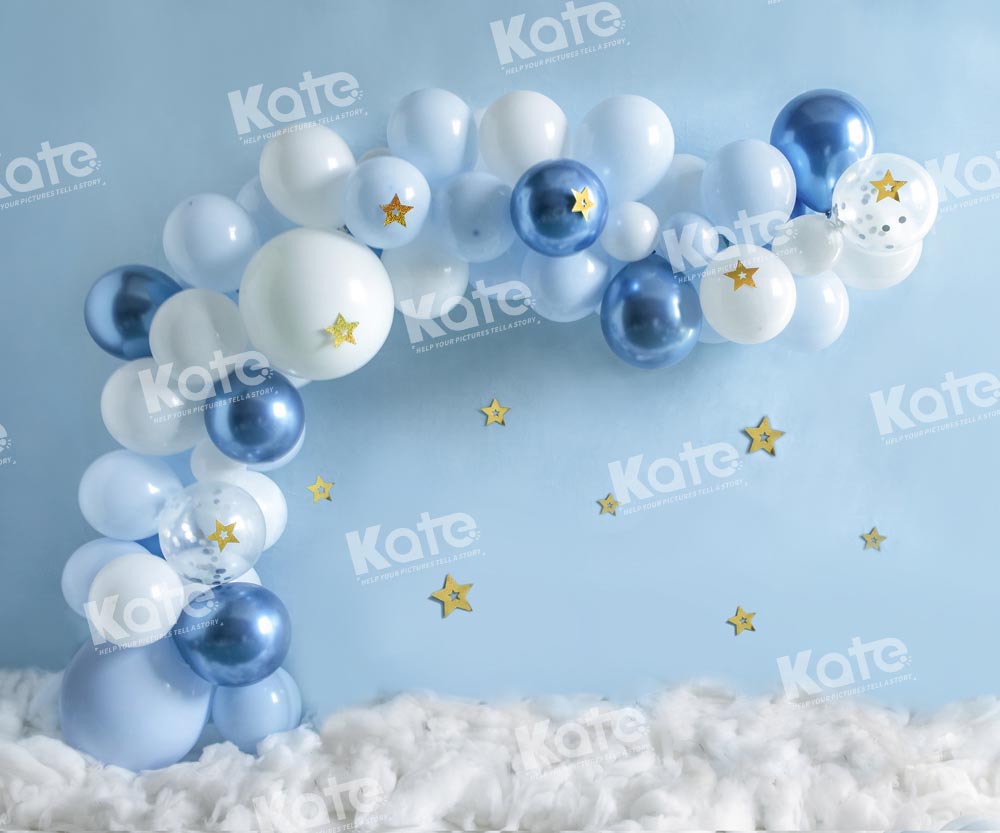 Kate Blue Balloon Party Backdrop Designed by Emetselch - Kate Backdrop AU