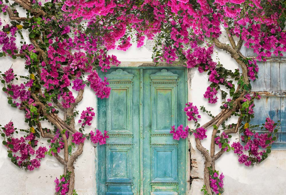 Kate Spring Flowers Door Backdrop Designed by Chain Photography