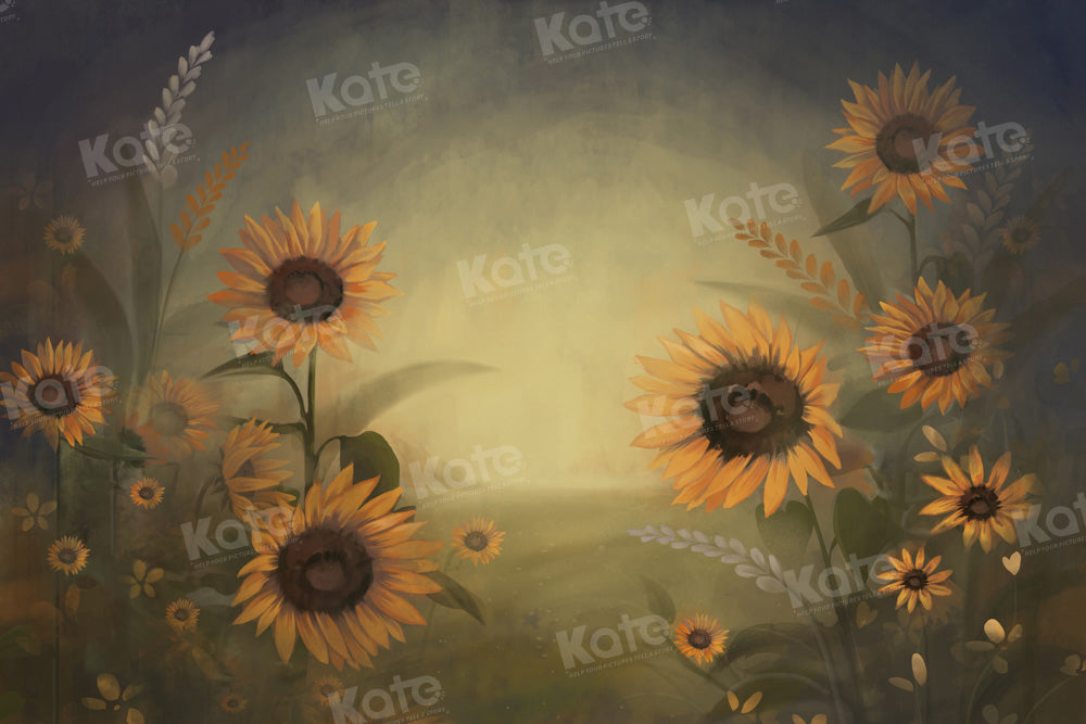 Kate Painting Sunflower Light Backdrop Designed by GQ