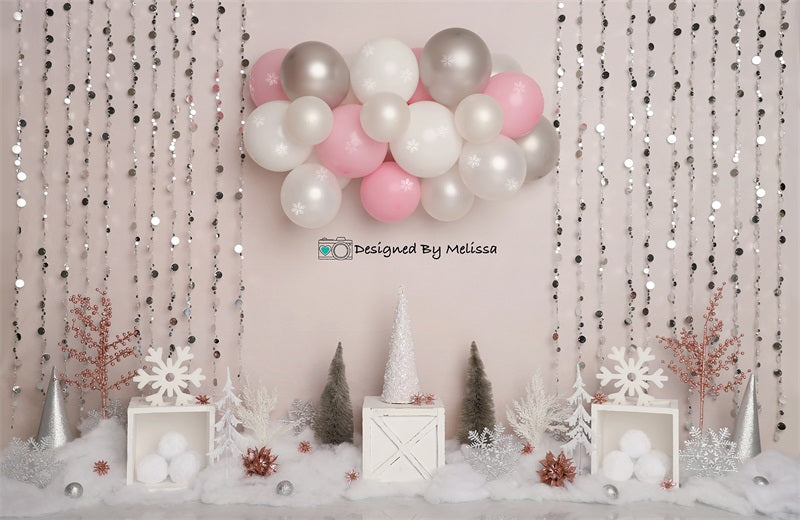 Kate Pink Winter Wonderland Backdrop Designed by Melissa King