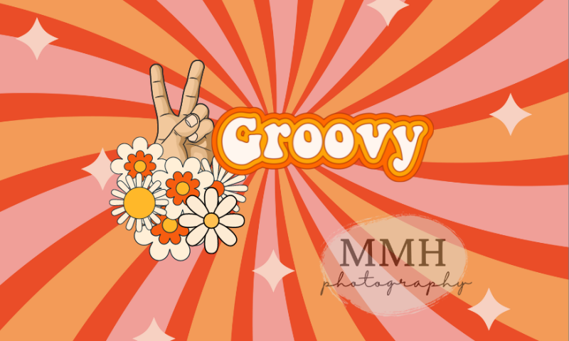 Kate 2 Groovy Backdrop 2nd Birthday Peace Flower Designed by Melissa McCraw-Hummer - Kate Backdrop AU