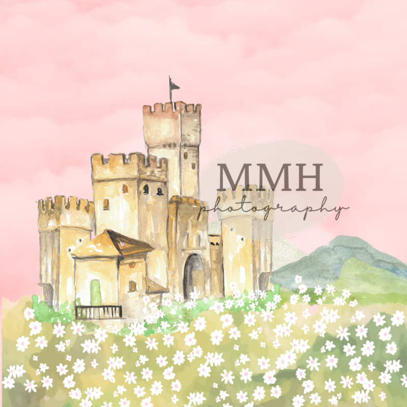 Kate Pink Princess Castle Backdrop Flower Designed by Melissa McCraw-Hummer