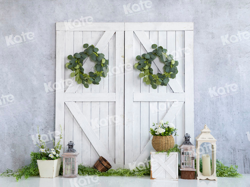 Kate White Barn Door Backdrop Simple Style Designed by Emetselch - Kate Backdrop AU