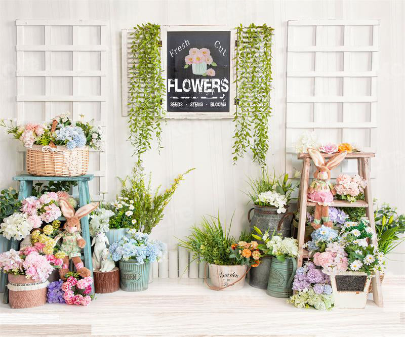 Kate Easter/Spring Bunny Flower Backdrop for Photography