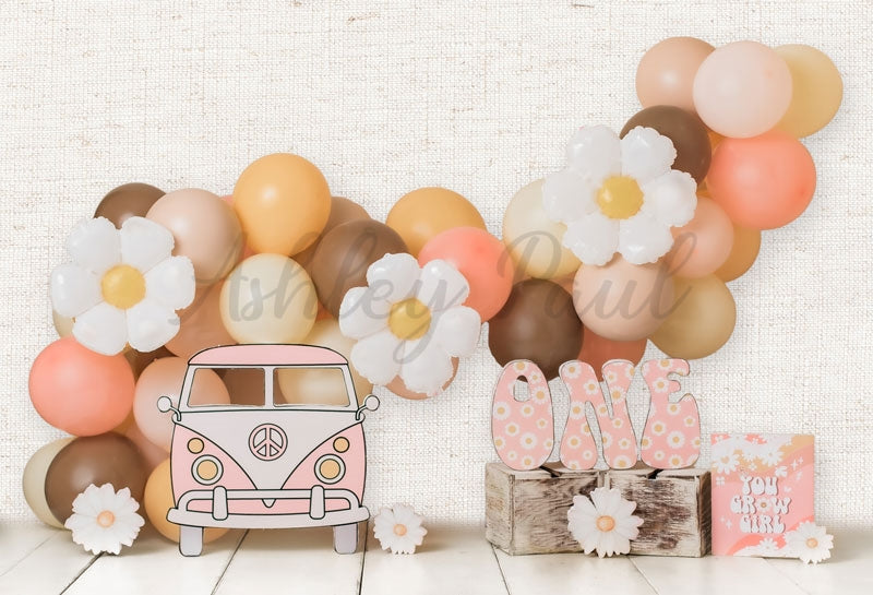Kate Peace Balloon Backdrop 1st Birthday Designed by Ashley Paul - Kate Backdrop AU