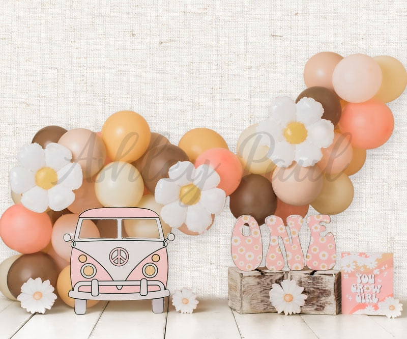 Kate Peace Balloon Backdrop 1st Birthday Designed by Ashley Paul - Kate Backdrop AU