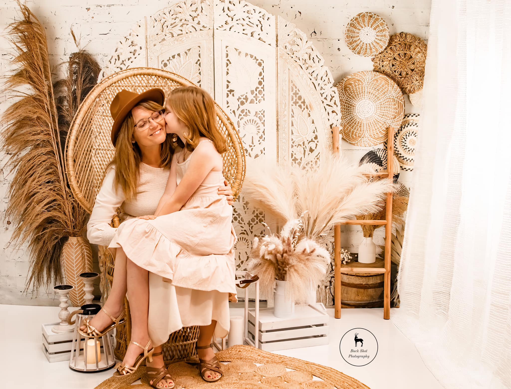 Kate Boho Screen with Pampas Grass Backdrop Designed by Mandy Ringe Photography